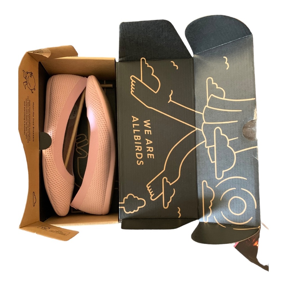Allbirds Flats Women 8.5 Light Pink Like New In Box. Comfy, Stretchy! In Box.